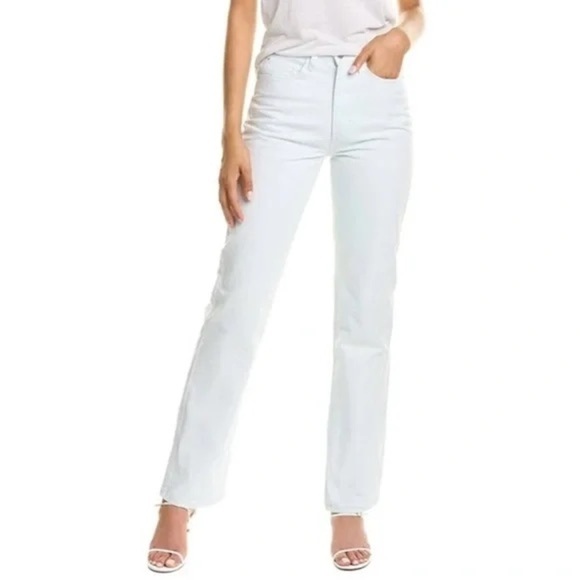 REVOLVE NWOT White High Rise Straight Leg Denim Jeans, Size 30 - Picture 1 of 13